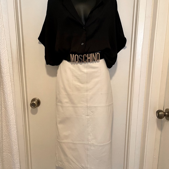 ASOS GENUINE LEATHER HIGH WASIT PENCIL SKIRT - Picture 2 of 9